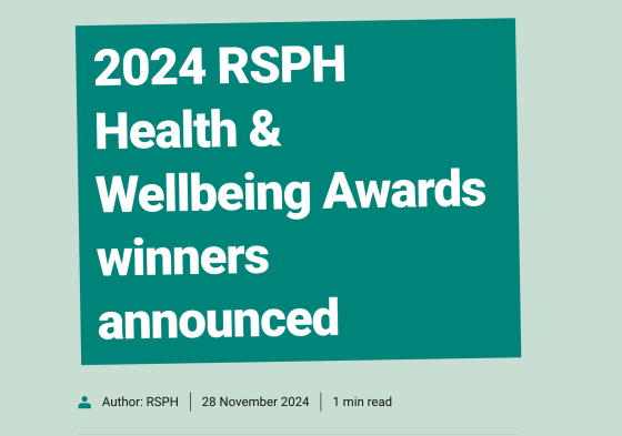 Royal Society for Public Health 2024 Health and Wellbeing Awards, where the National Arts in Hospitals Network won the Arts and Health category for Our National Health Stories